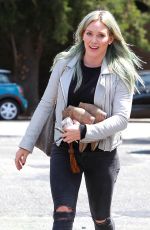 HILARY DUFF in Jeans Arrives at a Dance Studio in Los Angeles