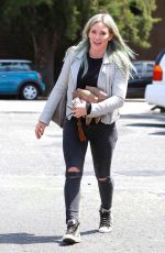 HILARY DUFF in Jeans Arrives at a Dance Studio in Los Angeles