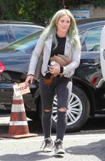 HILARY DUFF in Jeans Arrives at a Dance Studio in Los Angeles