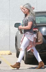 HILARY DUFF in Ripped Jeans Out and About in Hollywood 04/28/2015