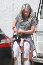 HILARY DUFF in Ripped Jeans Out and About in Hollywood 04/28/2015