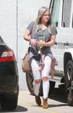 HILARY DUFF in Ripped Jeans Out and About in Hollywood 04/28/2015