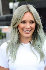 HILARY DUFF on the Set of Extra in Universal City
