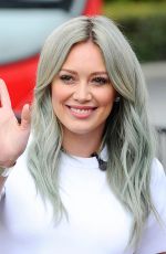 HILARY DUFF on the Set of Extra in Universal City