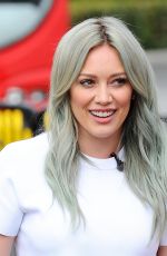 HILARY DUFF on the Set of Extra in Universal City