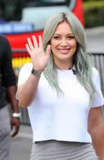 HILARY DUFF on the Set of Extra in Universal City