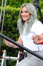 HILARY DUFF on the Set of Extra in Universal City