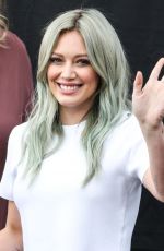 HILARY DUFF on the Set of Extra in Universal City