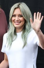 HILARY DUFF on the Set of Extra in Universal City