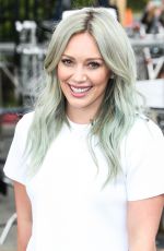 HILARY DUFF on the Set of Extra in Universal City