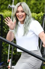 HILARY DUFF on the Set of Extra in Universal City