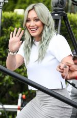 HILARY DUFF on the Set of Extra in Universal City