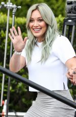 HILARY DUFF on the Set of Extra in Universal City