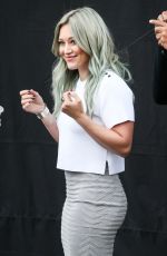HILARY DUFF on the Set of Extra in Universal City