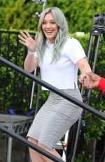 HILARY DUFF on the Set of Extra in Universal City