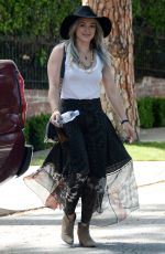 HILARY DUFF Out and About in Beverly Hills 04/26/2015