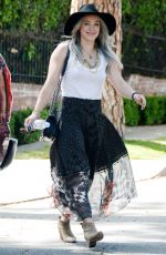 HILARY DUFF Out and About in Beverly Hills 04/26/2015