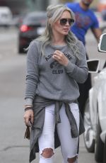 HILARY DUFF Out for Breakfast in West Hollywood 04/25/2015