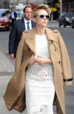 SCARLETT JOHANSSON Arrives at Late Show with David Letterman in New York 04/27/2015