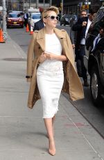 SCARLETT JOHANSSON Arrives at Late Show with David Letterman in New York 04/27/2015