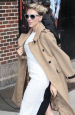 SCARLETT JOHANSSON Arrives at Late Show with David Letterman in New York 04/27/2015