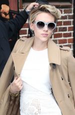 SCARLETT JOHANSSON Arrives at Late Show with David Letterman in New York 04/27/2015