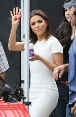 EVA LONGORIA on the Set of Extra in Los Angeles 04/22/2015