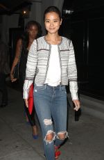 JAMIE CHUNG in Ripped Jeans Out in West Hollywood