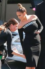 JENNIFER LOPEZ in Tight Dress at American Idol Set in West Hollywood