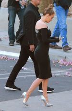 JENNIFER LOPEZ in Tight Dress at American Idol Set in West Hollywood