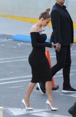 JENNIFER LOPEZ in Tight Dress at American Idol Set in West Hollywood