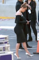 JENNIFER LOPEZ in Tight Dress at American Idol Set in West Hollywood