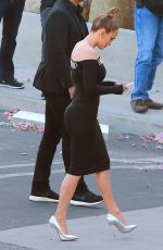 JENNIFER LOPEZ in Tight Dress at American Idol Set in West Hollywood