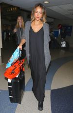 JESSICA ALBA Arrives Back at LAX From New York