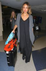 JESSICA ALBA Arrives Back at LAX From New York