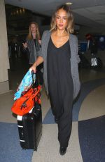JESSICA ALBA Arrives Back at LAX From New York