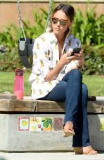 JESSICA ALBA at Coldwater Canyon Park in Beverly Hills 04/18/2015