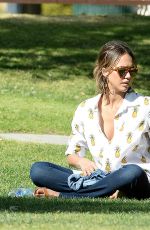 JESSICA ALBA at Coldwater Canyon Park in Beverly Hills 04/18/2015