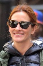 JULIA ROBERTS on the Set of Money Monster in New York 04/18/2015