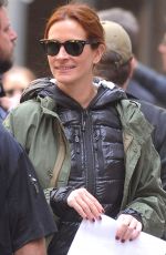 JULIA ROBERTS on the Set of Money Monster in New York 04/18/2015