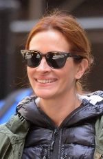 JULIA ROBERTS on the Set of Money Monster in New York 04/18/2015