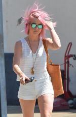 JULIANNE HOUGH with Pink Hair Out in Los Angeles
