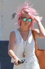 JULIANNE HOUGH with Pink Hair Out in Los Angeles