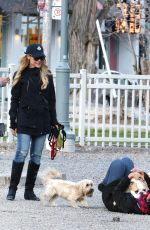 JULIE BENZ Takes Her Dogs at the Dog Park in Toronto