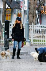 JULIE BENZ Takes Her Dogs at the Dog Park in Toronto