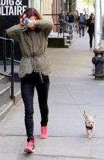 JULIETTE LEWIS Walks Her Dog Out in New York 04/28/2015