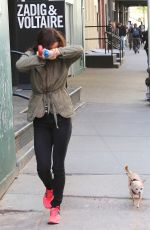 JULIETTE LEWIS Walks Her Dog Out in New York 04/28/2015