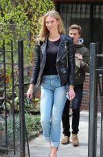 KARLIE KLOSS in Jeans Out and About in New York 04/24/2015