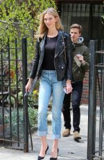 KARLIE KLOSS in Jeans Out and About in New York 04/24/2015