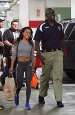 KARREUCHE TRAN in Spandex Shopping at Target in West Hollywood
